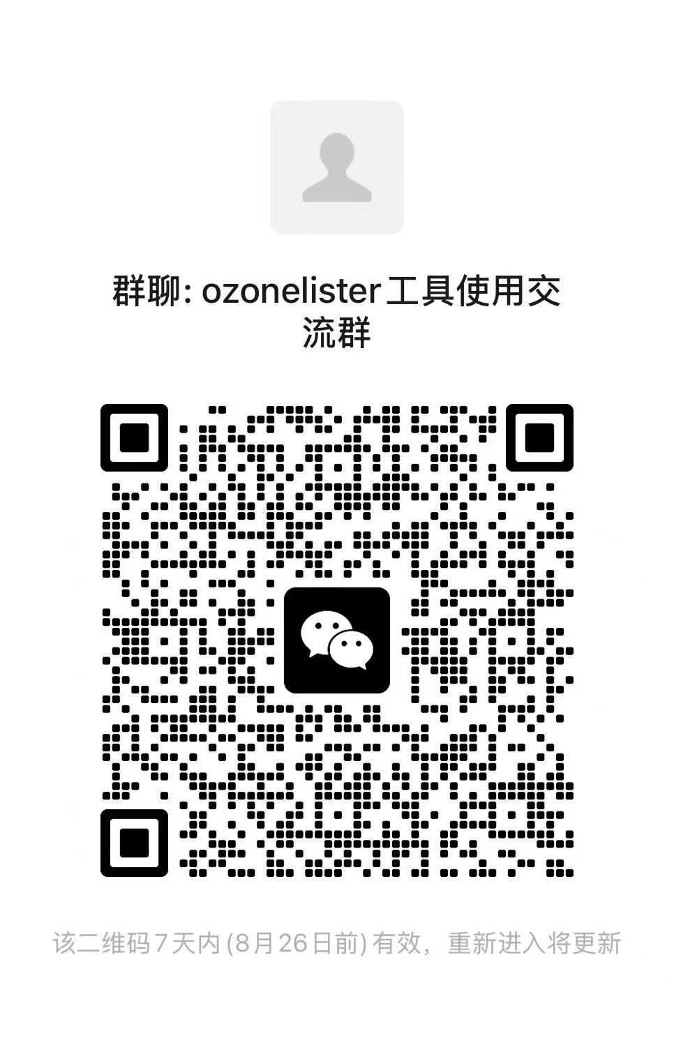OzonLister 工具使用交流群微信二维码
